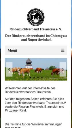 Vorschau der mobilen Webseite www.rinderzuchtverband-traunstein.de, Rinderzuchtverband Traunstein