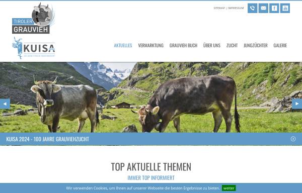 Vorschau von www.tiroler-grauvieh.at, Tiroler Grauviehzuchtverband
