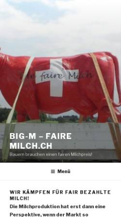 Vorschau der mobilen Webseite www.faire-milch.ch, Bäuerliche Interessengruppe für Marktkampf