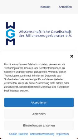 Vorschau der mobilen Webseite www.wgmev.de, Wissenschaftliche Gesellschaft der Milcherzeugerberater e.V.