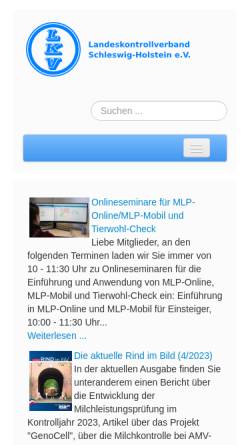 Vorschau der mobilen Webseite www.lkv-sh.de, Landeskontrollverband Schleswig-Holstein e.V.