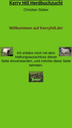 Vorschau der mobilen Webseite www.kerryhill.de, Kerry Hill Herdbuchzucht - Christian Stüker