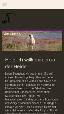 Vorschau der mobilen Webseite www.bentheimer-landschaf.de, Naturschutzprojekt Land Unter e.V.