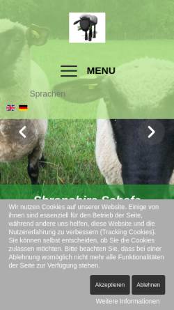 Vorschau der mobilen Webseite www.shropshireschafe-ev.de, Interessengemeinschaft Shropshireschafe Deutschland e.V.