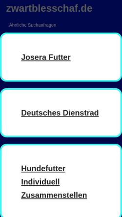 Vorschau der mobilen Webseite www.zwartblesschaf.de, Zwartbless-Schafe - Hennig Nyenhuis
