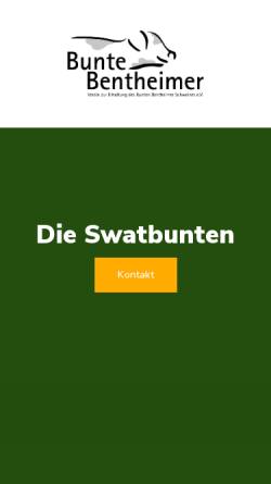 Vorschau der mobilen Webseite www.bunte-bentheimer-schweine.de, Verein zur Erhaltung des Bunten Bentheimer Schweines e.V.