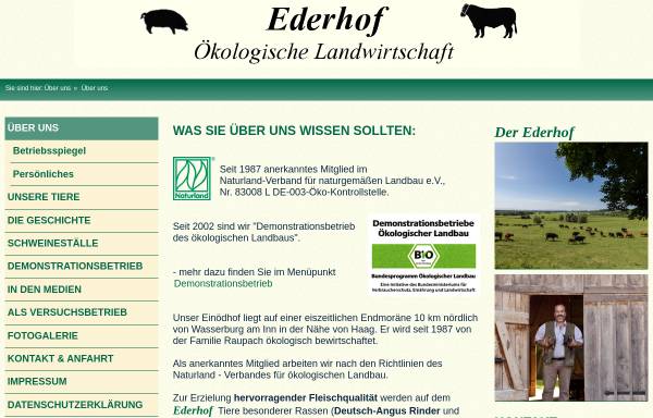 Vorschau von www.ederhof.com, Ederhof - Raupach Landwirtschaft GbR