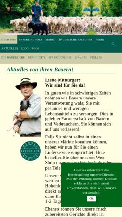 Vorschau der mobilen Webseite www.besh.de, Bäuerliche Erzeugergemeinschaft Schwäbisch Hall