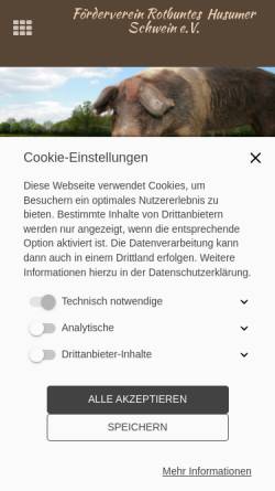 Vorschau der mobilen Webseite rotbuntes-schwein.info, Förderverein Rotbuntes Husumer Schwein e.V.