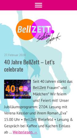 Vorschau der mobilen Webseite www.bellzett.de, BellZett Selbstverteidigungs- und Bewegungszentrum für Frauen und Mädchen e.V.