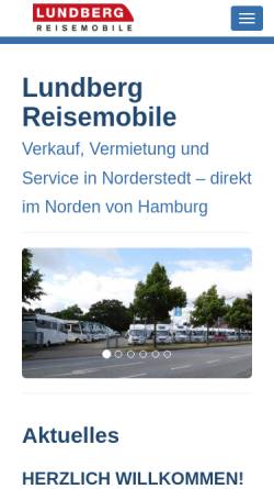 Vorschau der mobilen Webseite www.lundberg.de, Lundberg Reisemobile