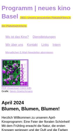 Vorschau der mobilen Webseite www.xcult.ch, Neues Kino