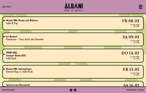 Vorschau von www.albani.ch, Albani Music Club