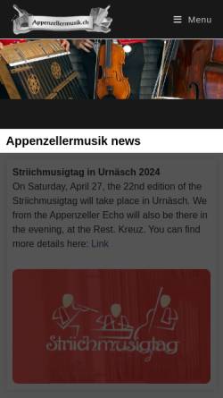 Vorschau der mobilen Webseite www.appenzellermusik.ch, Appenzellermusik von Josef Rempfler