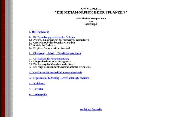 Vorschau von www.udoklinger.de, Die Metamorphose der Pflanzen