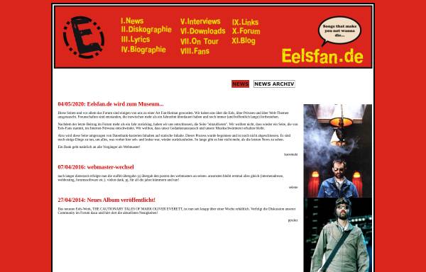 Vorschau von www.eelsfan.de, Eels Fan-Network