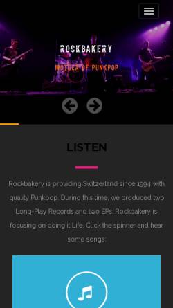 Vorschau der mobilen Webseite www.rockbakery.ch, Rockbakery