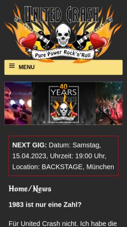 Vorschau der mobilen Webseite www.unitedcrash.de, United Crash