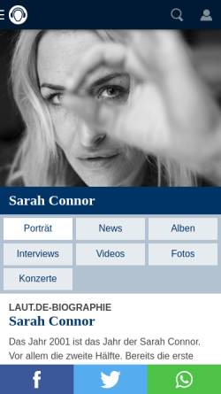 Vorschau der mobilen Webseite www.laut.de, laut.de: Sarah Connor
