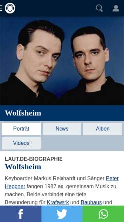 Vorschau der mobilen Webseite www.laut.de, WortLaut