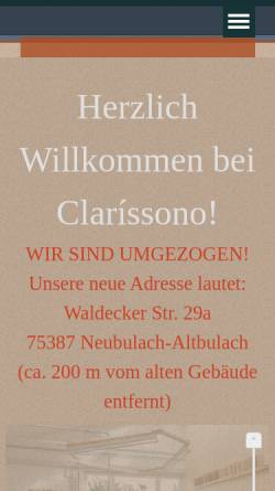 Vorschau der mobilen Webseite www.clarissono.de, Clarissono