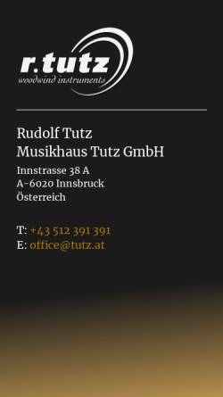 Vorschau der mobilen Webseite www.tutz.at, Musikhaus Tutz