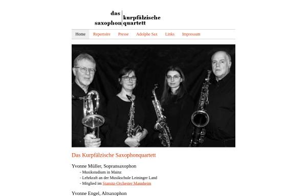 Vorschau von www.kursax.de, Kurpfälzisches Saxophonquartett