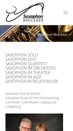 Vorschau der mobilen Webseite www.saxophon-brueckner.de, Leipziger Saxophon Quartett