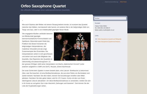Vorschau von orfeosaxophonequartet.creativelistening.eu, Orfeo Saxophon Quartett