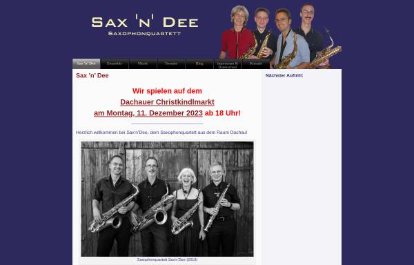 Vorschau von www.saxndee.de, Sax'n'Dee