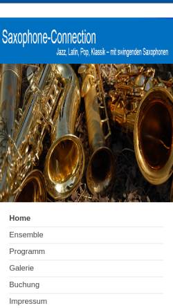 Vorschau der mobilen Webseite www.saxophone-connection.de, Saxophone Connection