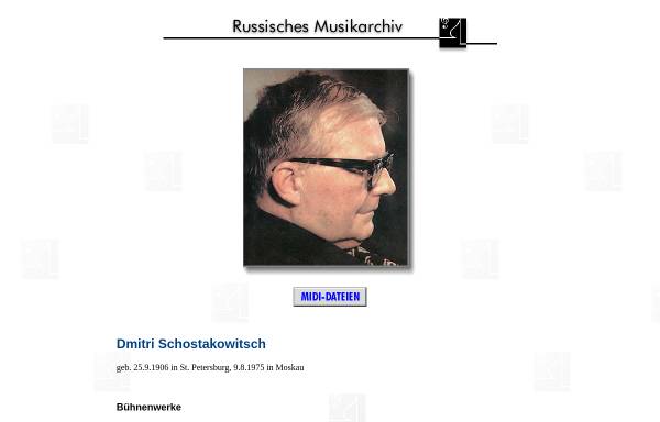 Vorschau von www.russisches-musikarchiv.de, Werkverzeichnis Schostakowitsch