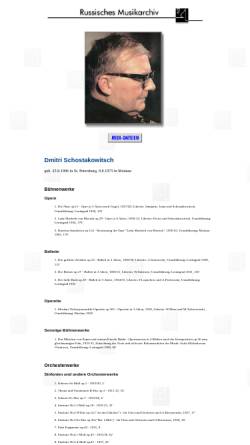 Vorschau der mobilen Webseite www.russisches-musikarchiv.de, Werkverzeichnis Schostakowitsch