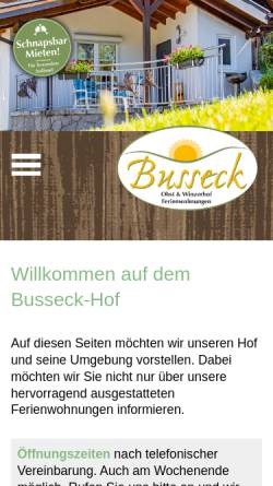 Vorschau der mobilen Webseite www.busseck-hof.de, Obst und Winzerhof Busseck