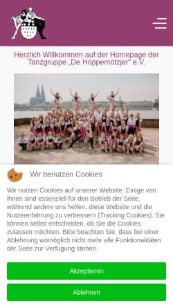 Vorschau der mobilen Webseite hoeppemoetzjer.de, Tanzgruppe 