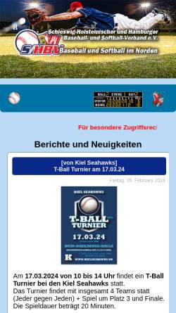 Vorschau der mobilen Webseite www.hbvnet.de, Hamburger Baseball- und Softball-Verband