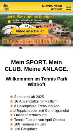 Vorschau der mobilen Webseite www.witthoeft.de, Tennisschule Witthöft