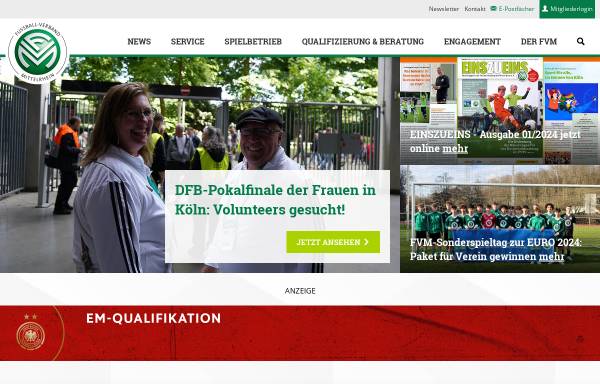 Vorschau von www.fvm.de, Fußball-Verband Mittelrhein e.V.