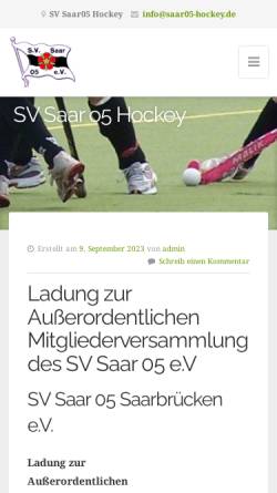 Vorschau der mobilen Webseite www.saar05-hockey.de, SV Saar 05 e.V. Hockey