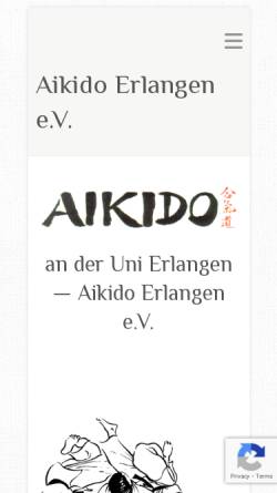 Vorschau der mobilen Webseite www.aikido-erlangen.de, Aikido an der Uni Erlangen