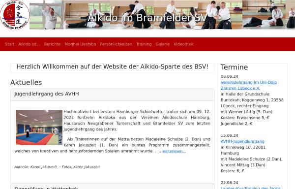 Vorschau von www.aikido-bsv.de, Aikido-Sparte des BSV Bramfeld