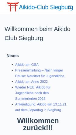 Vorschau der mobilen Webseite www.aikido-club-siegburg.de, Aikido-Club Siegburg