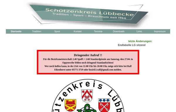 Vorschau von www.schuetzenkreis-luebbecke.de, Schützenkreis Lübbecke