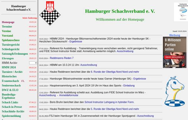 Vorschau von www.hamburger-schachverband.de, Hamburger Schachverband e.V.