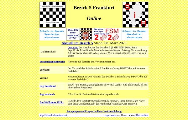 Vorschau von bezirk-frankfurt.schach-chroniken.net, Bezirk 5 Frankfurt