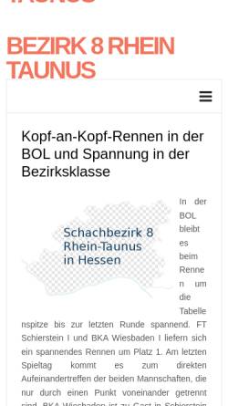 Vorschau der mobilen Webseite www.hessen-schachbezirk8.de, Bezirk 8 Rhein-Taunus im Hessischen Schachverband e.V.