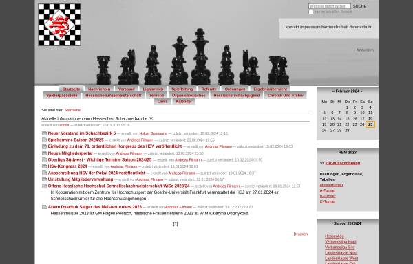 Vorschau von www.hessischer-schachverband.de, Hessischer Schachverband e.V.