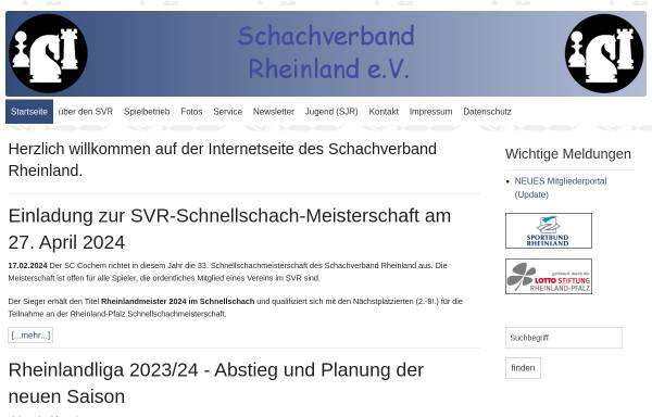 Vorschau von www.schachverband-rheinland.de, Schachverband Rheinland e.V.
