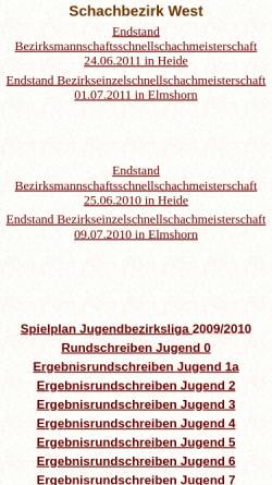 Vorschau der mobilen Webseite www.spaan.de, Schachbezirk West