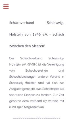 Vorschau der mobilen Webseite www.schachverband-sh.de, Schachverband Schleswig-Holstein